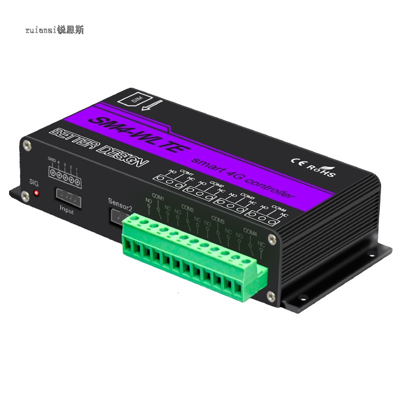 SM4-WLTE-EA Foreign Trade 4-Channel 4G Multi-Sensor APP/WEB Thermocouple PT100 SMS Power Failure Alarm