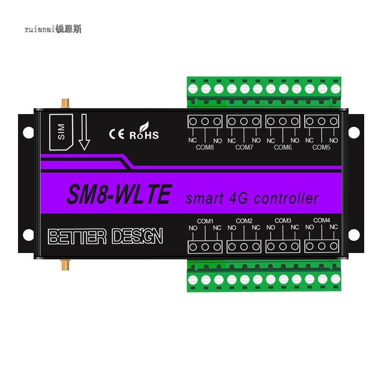 SM8-WLTE-EA Foreign Trade 8-Channel 4G Mobile Sensing APP/WEB Thermocouple PT100 SMS Power Failure Alarm